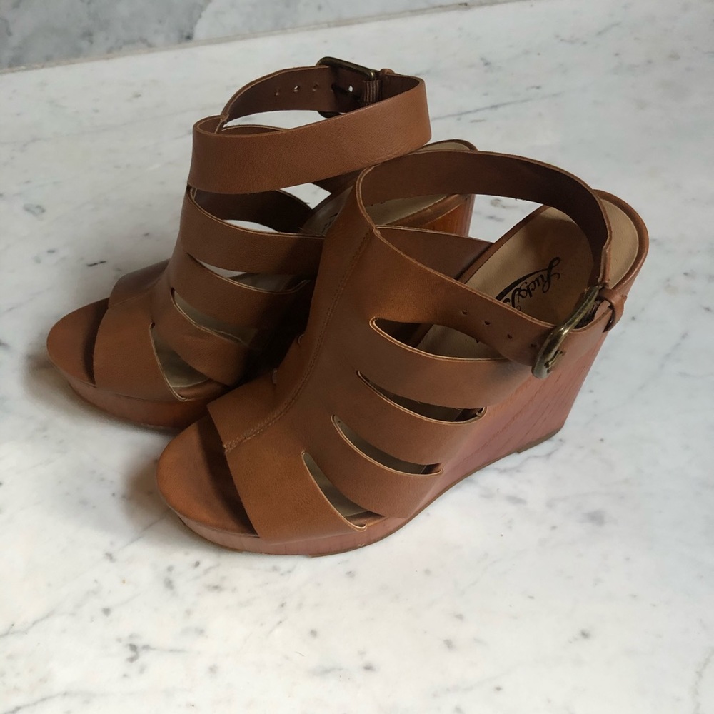 Lucky Brand Ravinna Wedge Strappy Sandal Heels